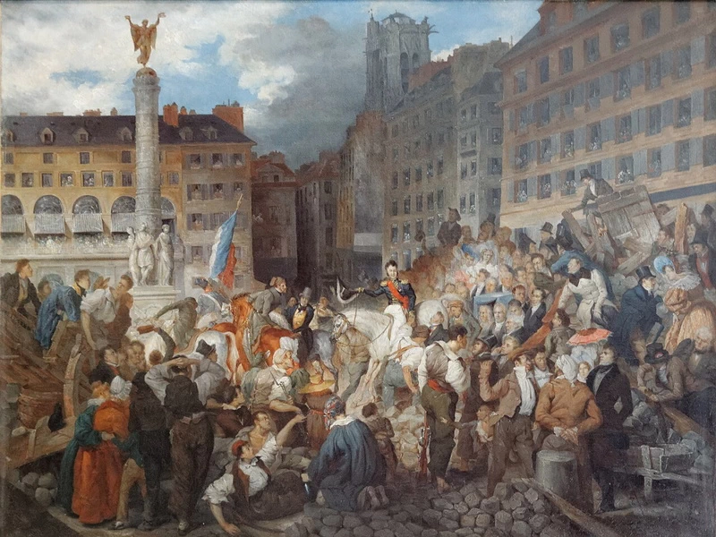 1806-								Prosper Lafaye - Il duca d'Orléans attraversa Place du Châtelet